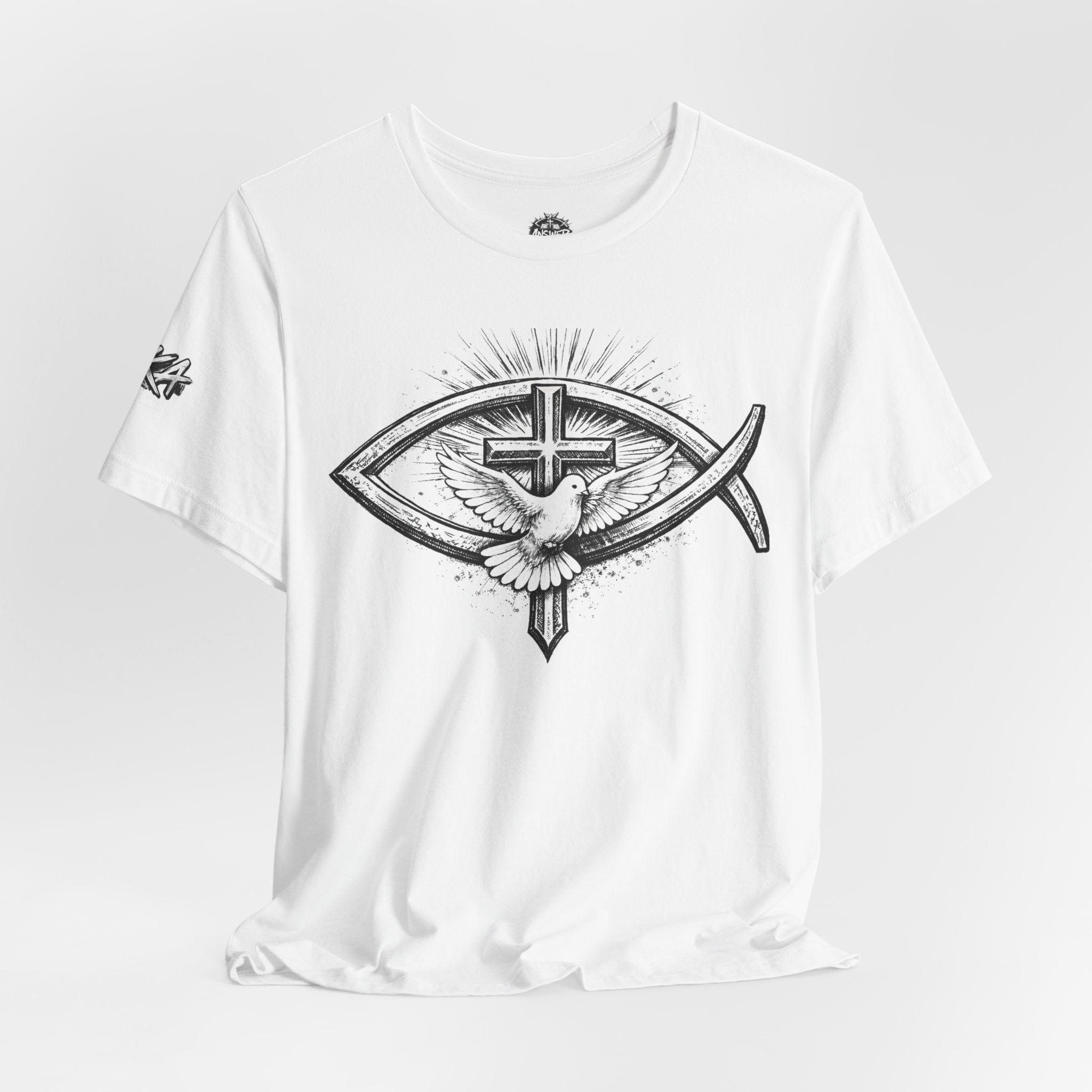 Christian Fish & Dove T‑Shirt — Cross Faith Graphic Tee