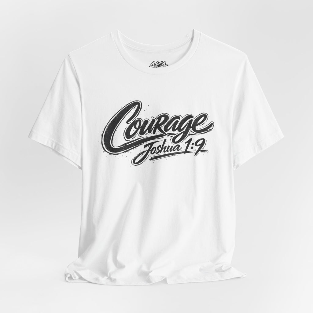 Courage Joshua 1:9 Christian Graphic Tee — Answer Key Apparel