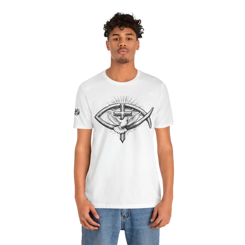 Christian Fish & Dove T‑Shirt — Cross Faith Graphic Tee