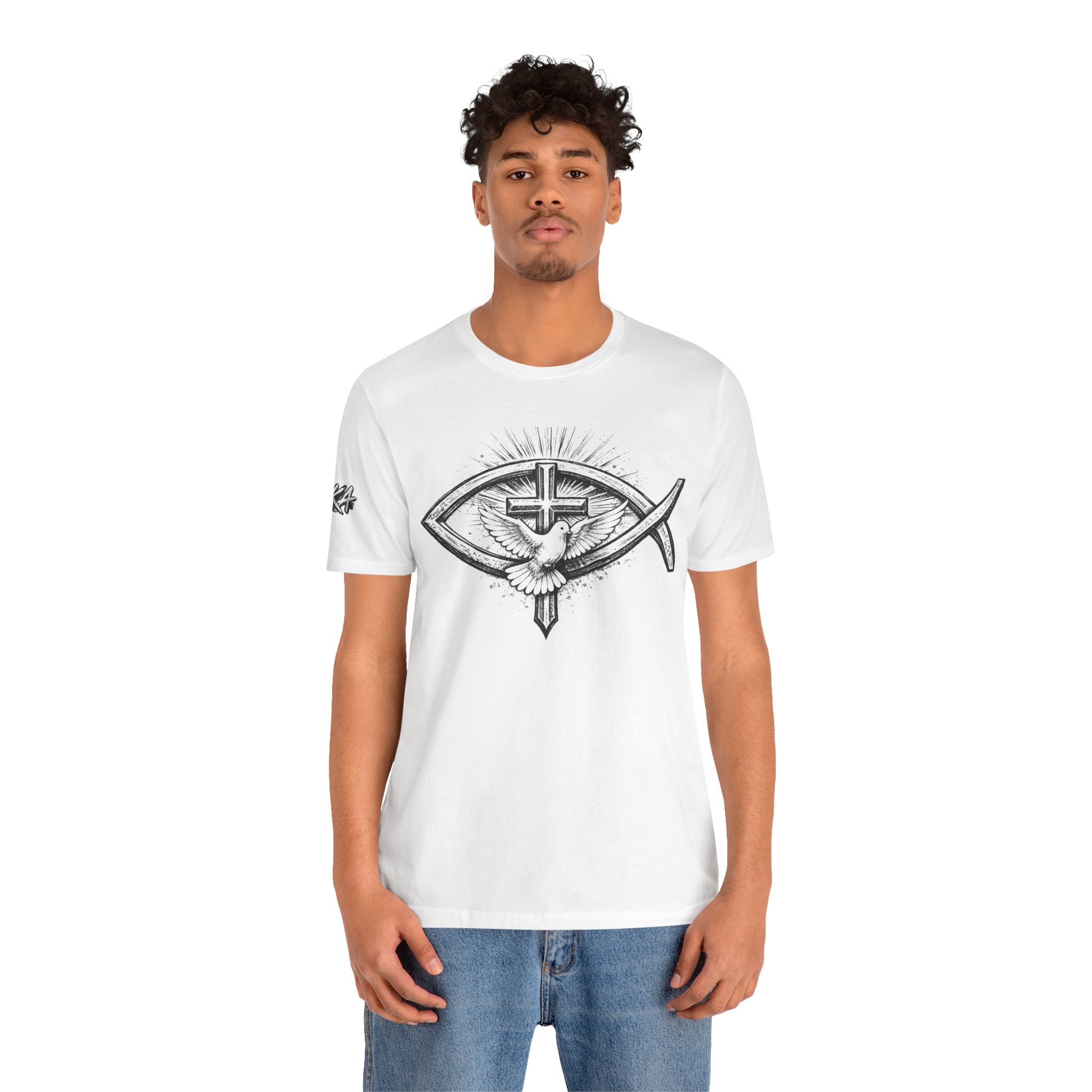 Christian Fish & Dove T‑Shirt — Cross Faith Graphic Tee