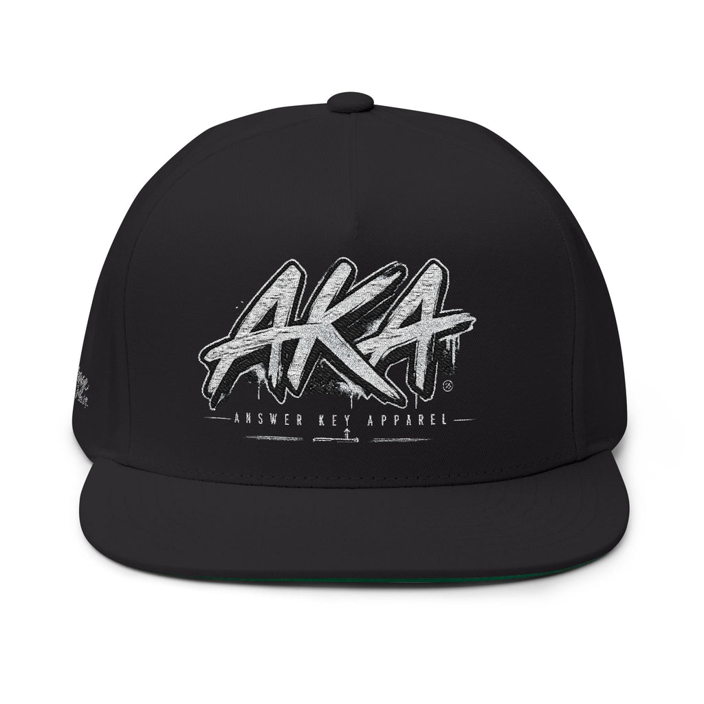 AKA Graffiti Embroidered Flat Bill Cap