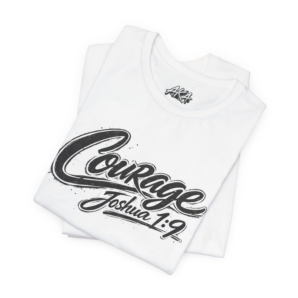 Courage Joshua 1:9 Christian Graphic Tee — Answer Key Apparel